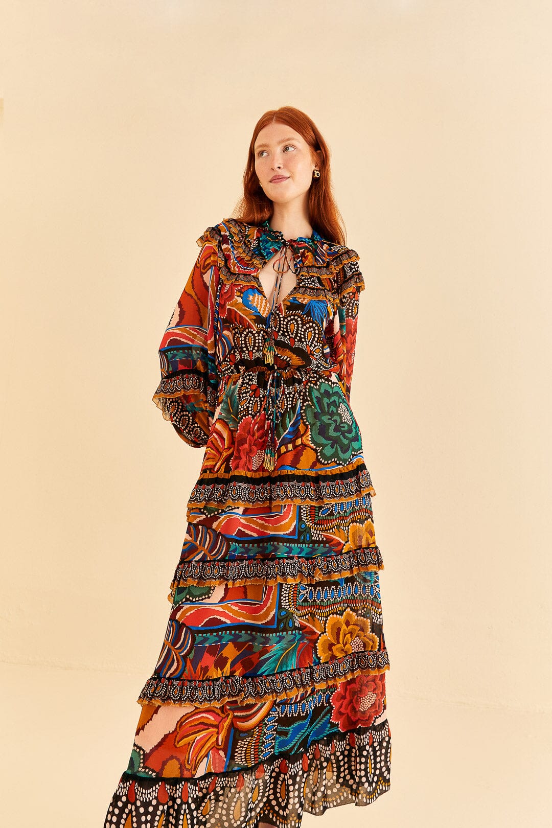 Multicolor Fall Mix Maxi Dress – FARM Rio