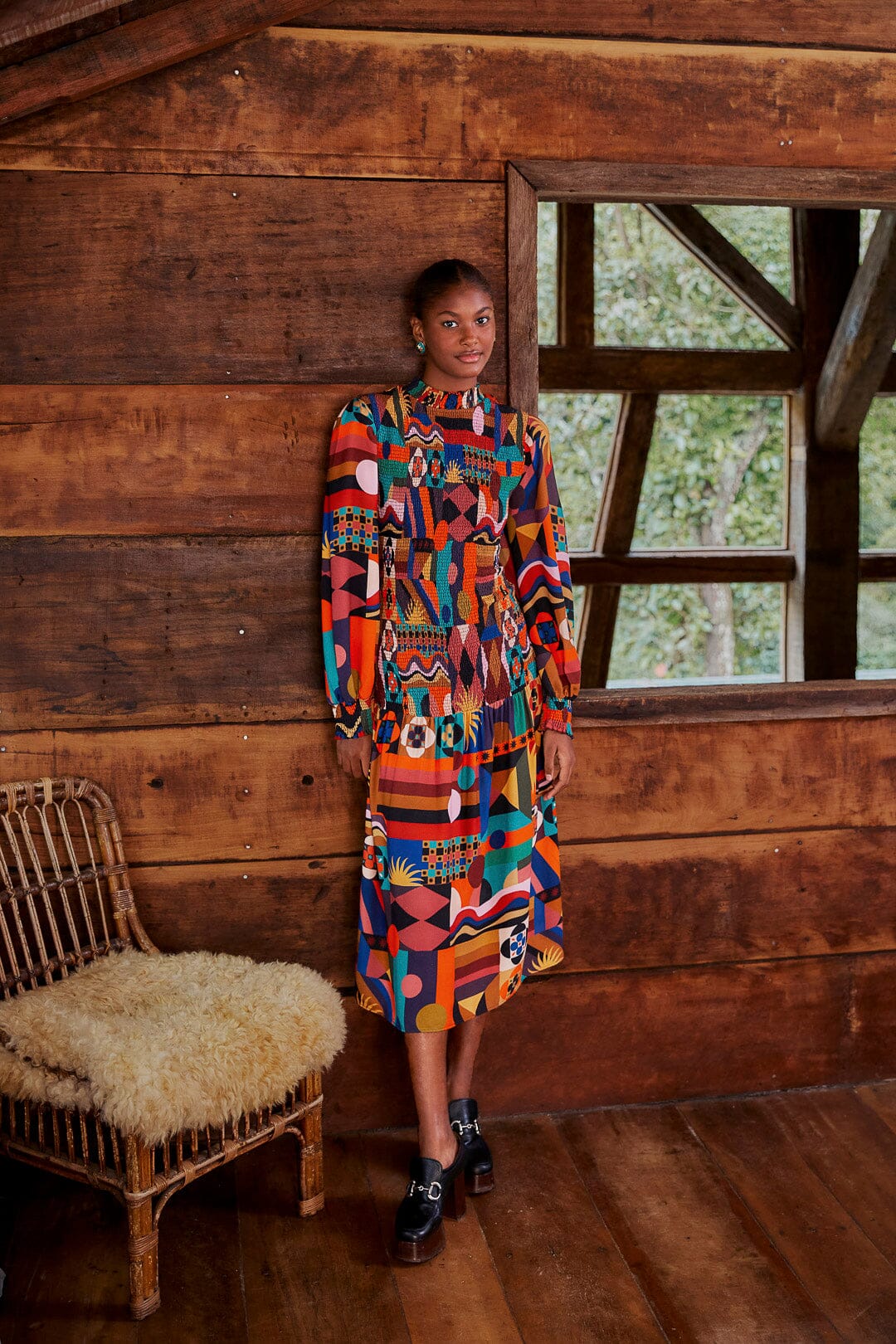 Multicolor Tropical Shapes Midi Dress – FARM Rio