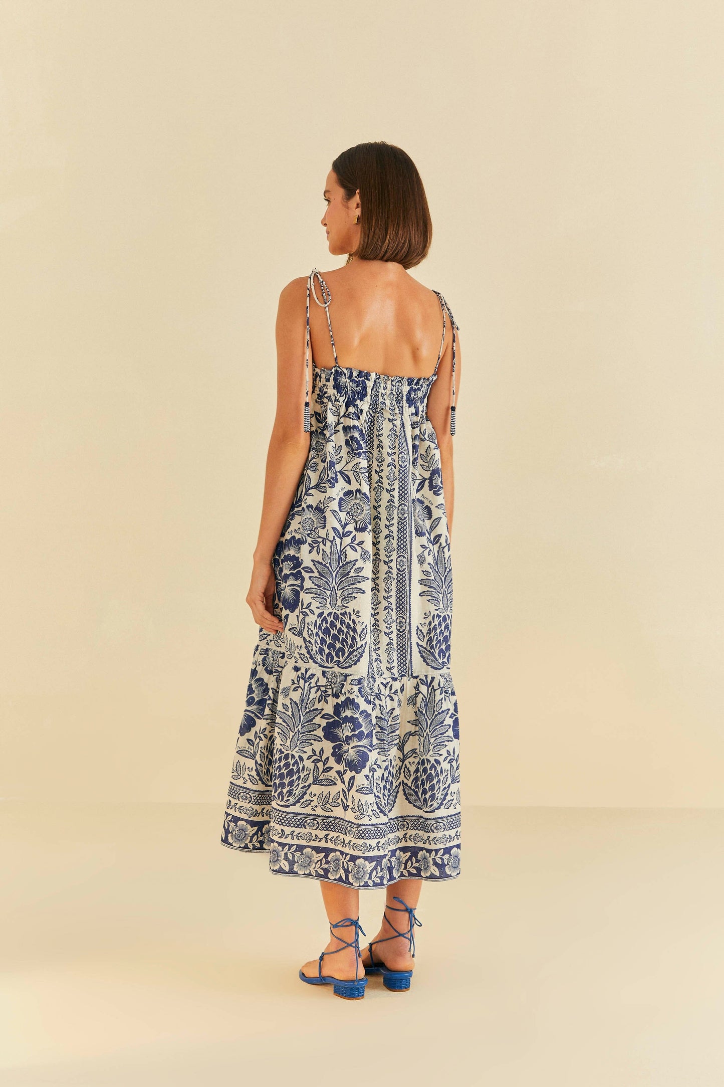 Blue Pineapple Garden Maxi Dress