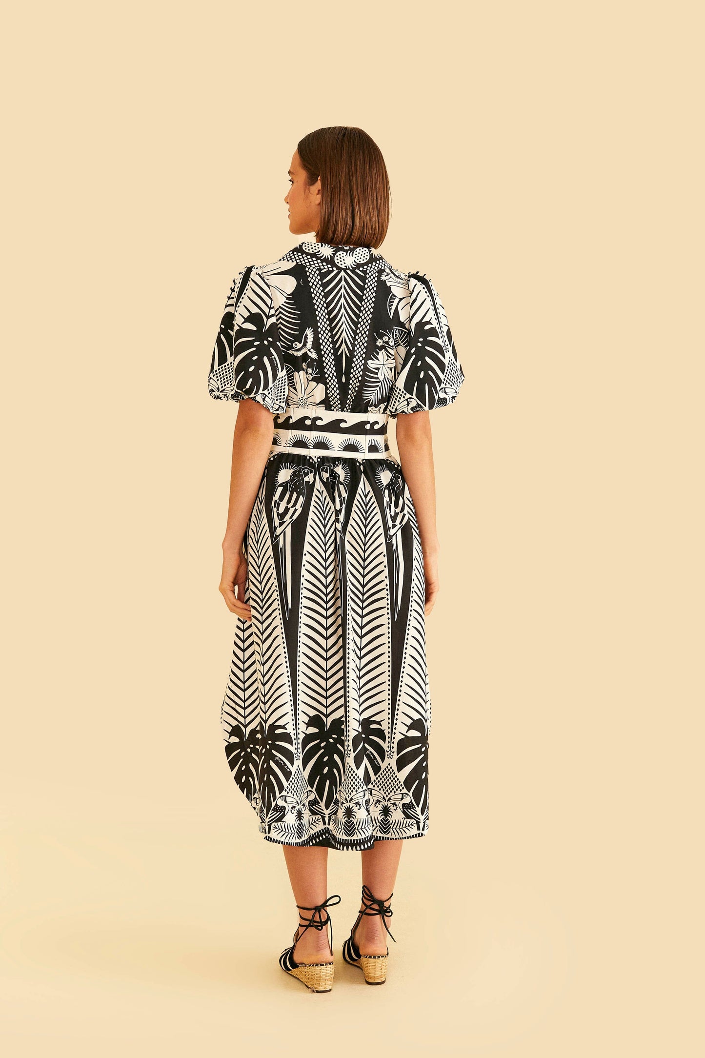 Black Macaw Elegance Organic Cotton Midi Dress
