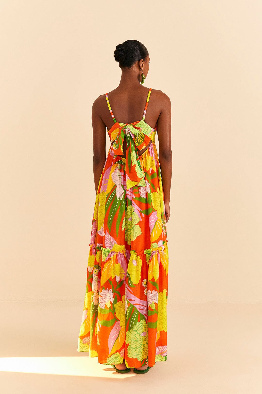 Red Neon Floral Maxi Dress