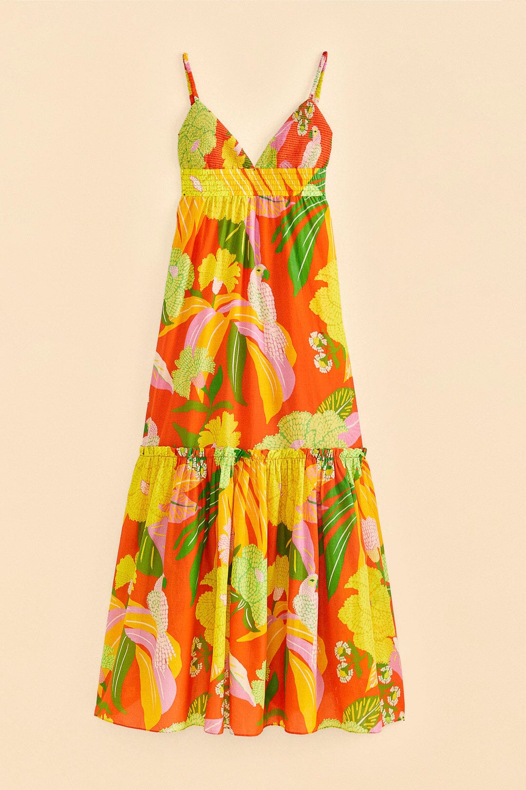 Red Neon Floral Maxi Dress