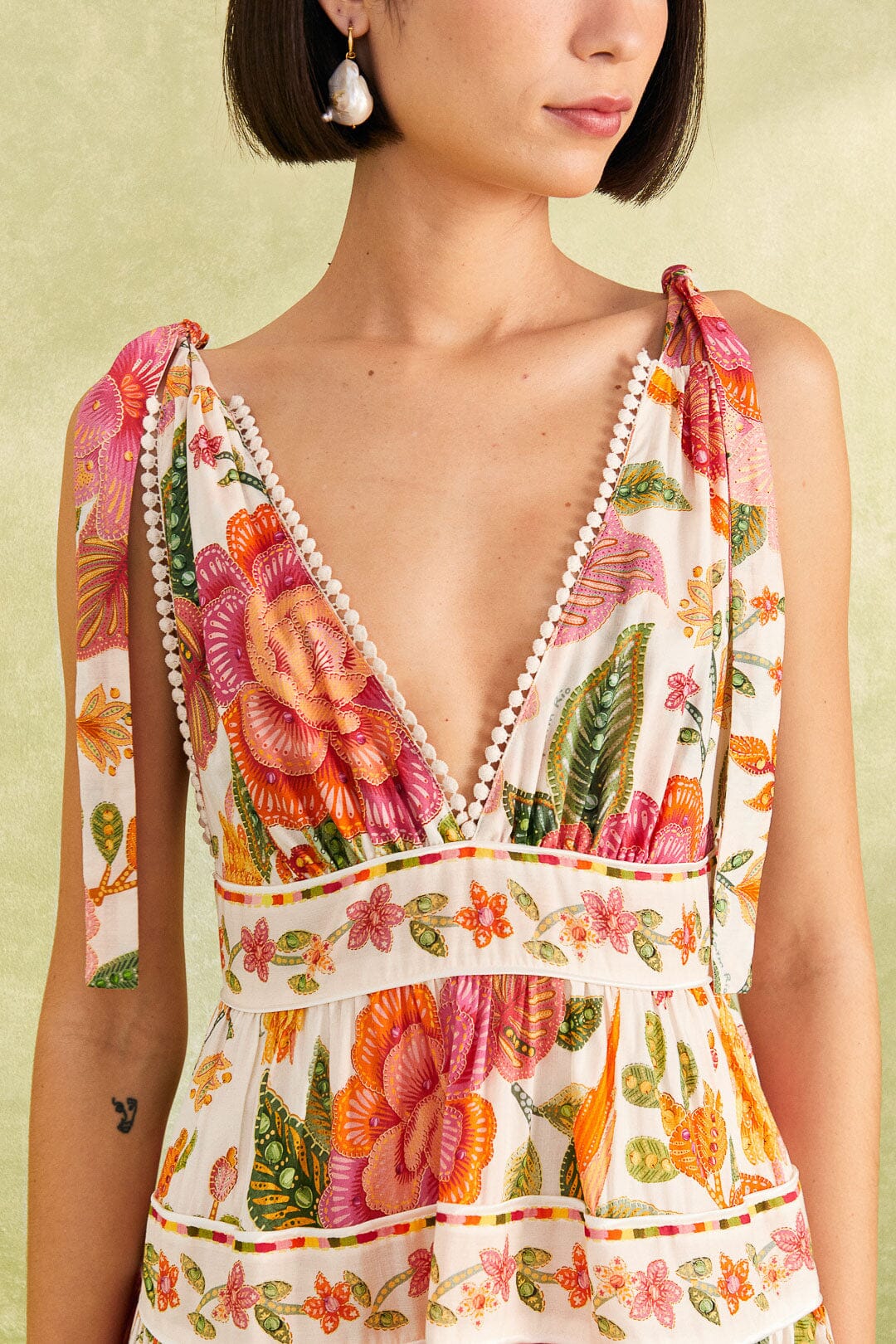 Off-White Macaw Bloom Mini Dress