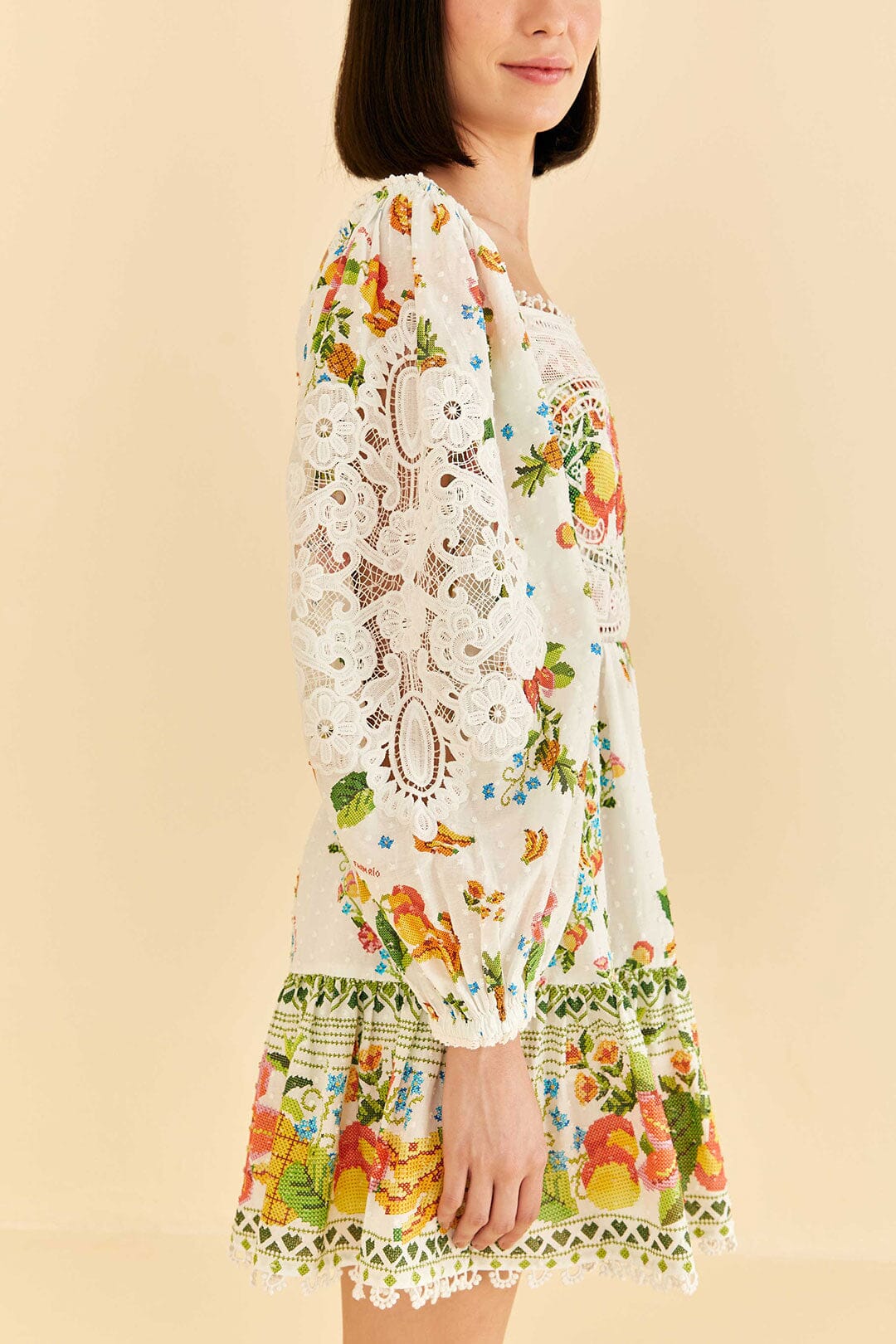 Off-White Tropical Romance Scarf Mini Dress