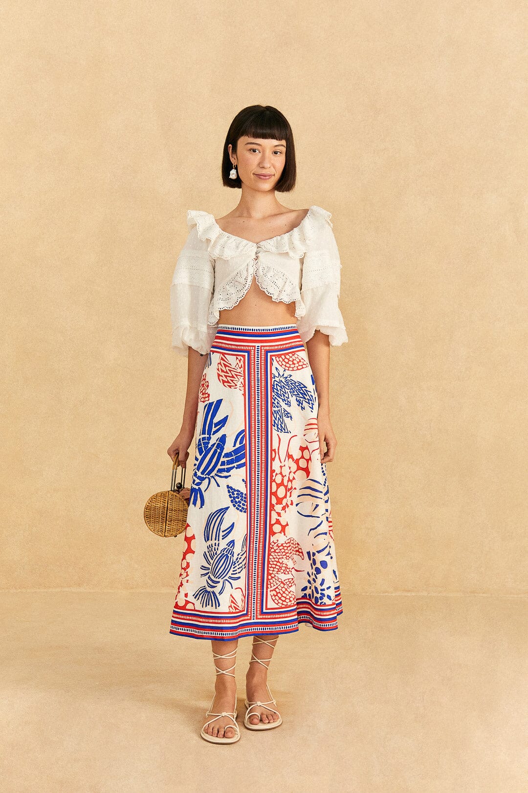 Off-White Mixed Lobsters Midi Skirt