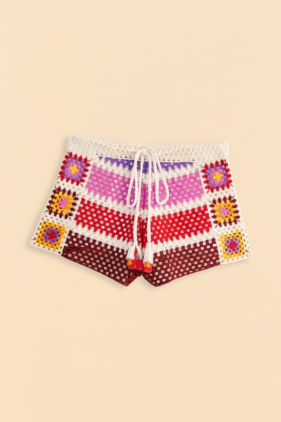 Mixed Crochet Stripes Shorts