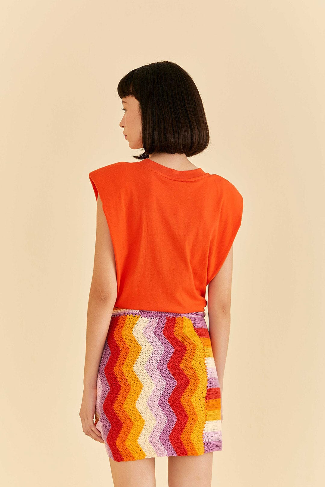 Multi Stripes Crochet Wrap Mini Skirt