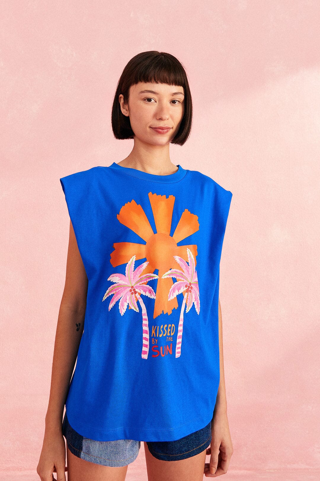 Blue Kissed By The Sun Organic Cotton T-Shirt