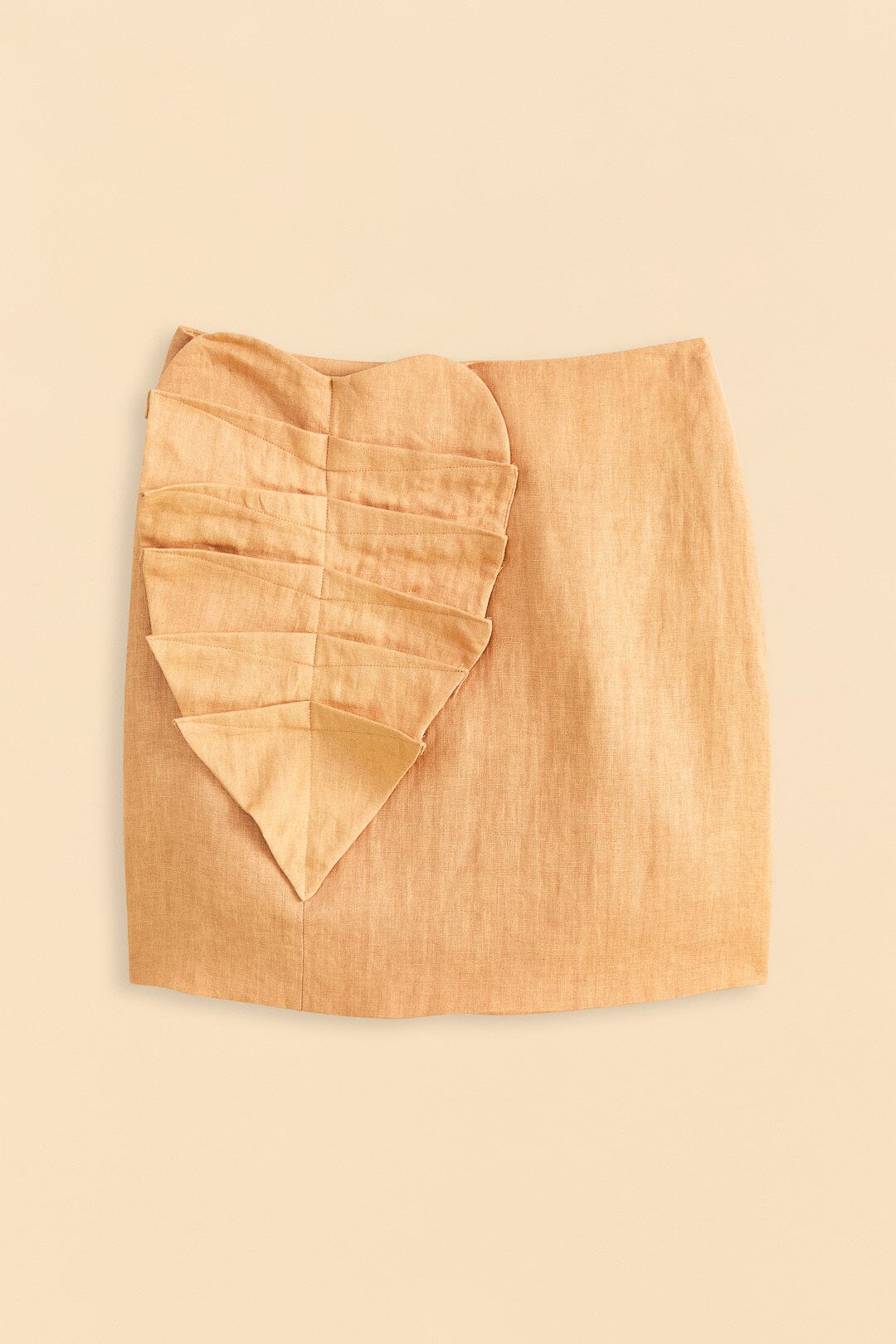 Beige Leaf Organic Cotton Mini Skirt