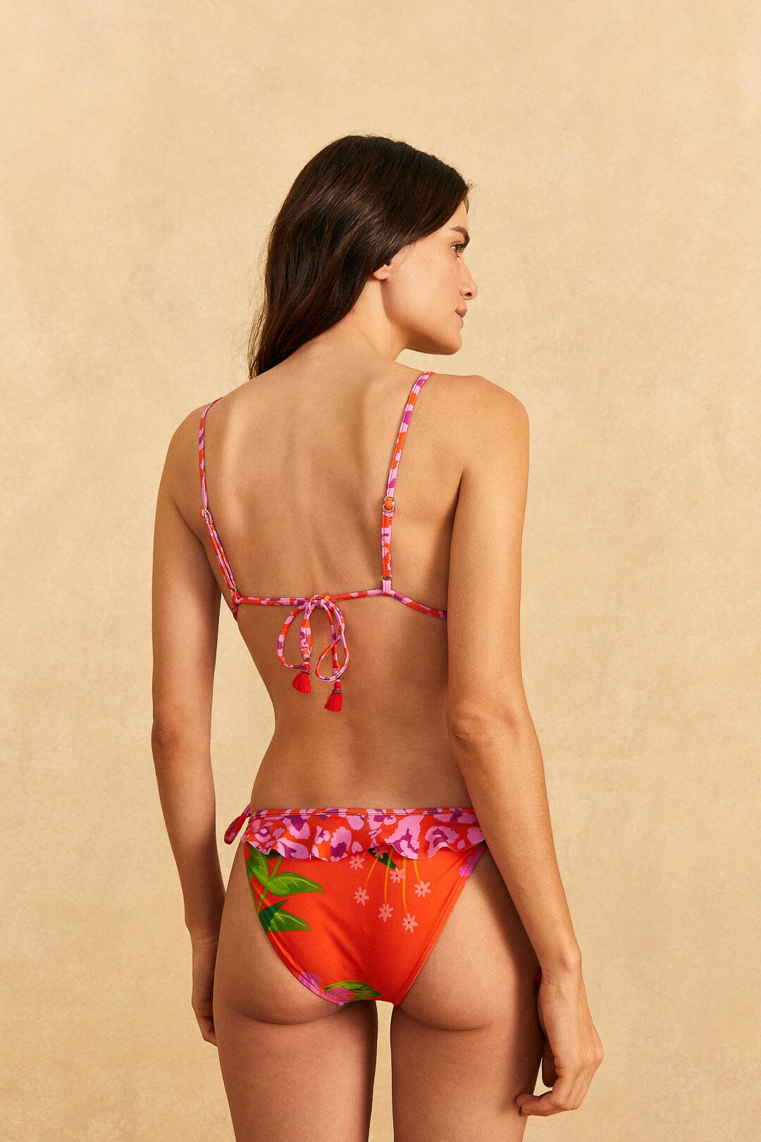Romantic Garden & Leopard Pop Bikini Top