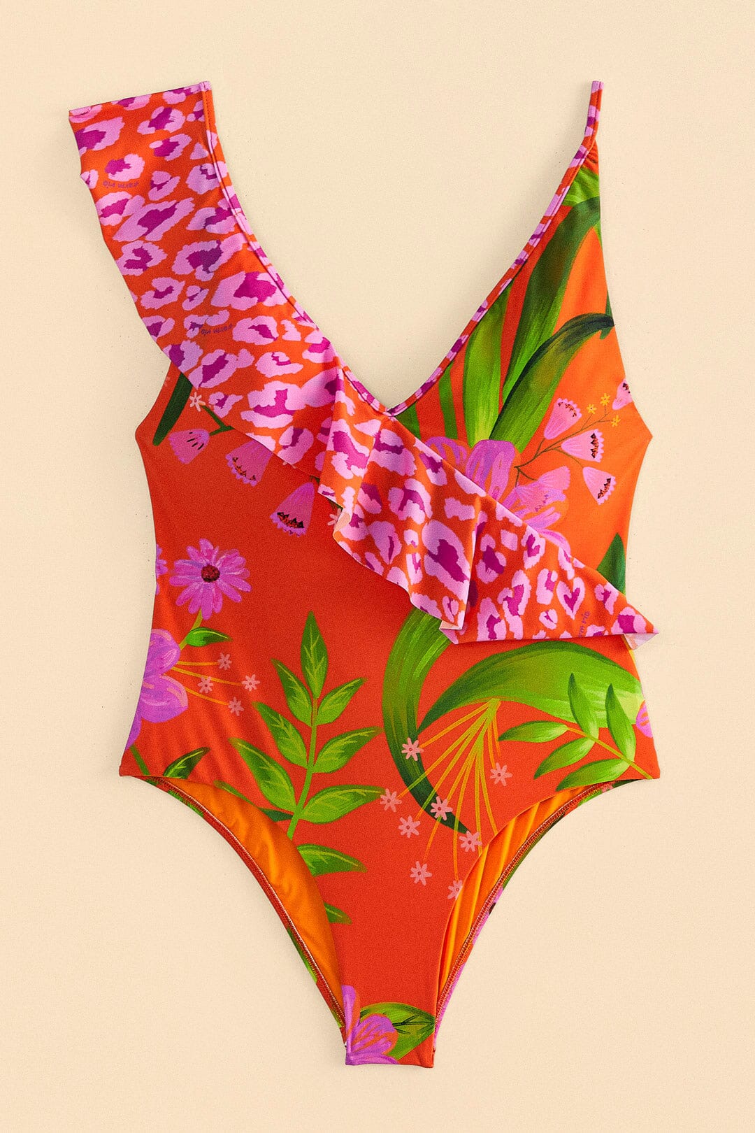 Romantic Garden & Leopard Pop One-Piece Swimsuit