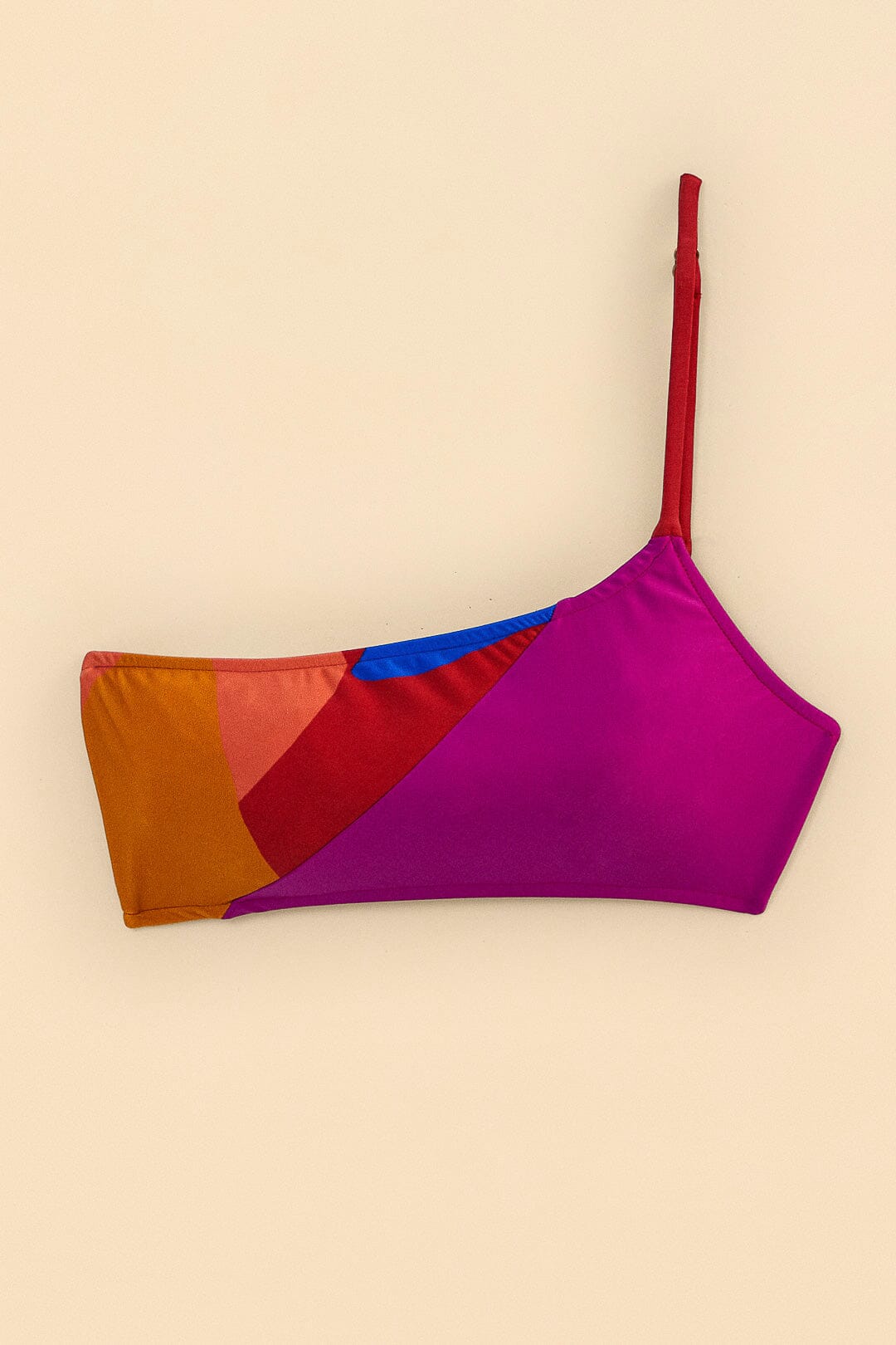 Colorful Leaves One-Shoulder Bikini Top