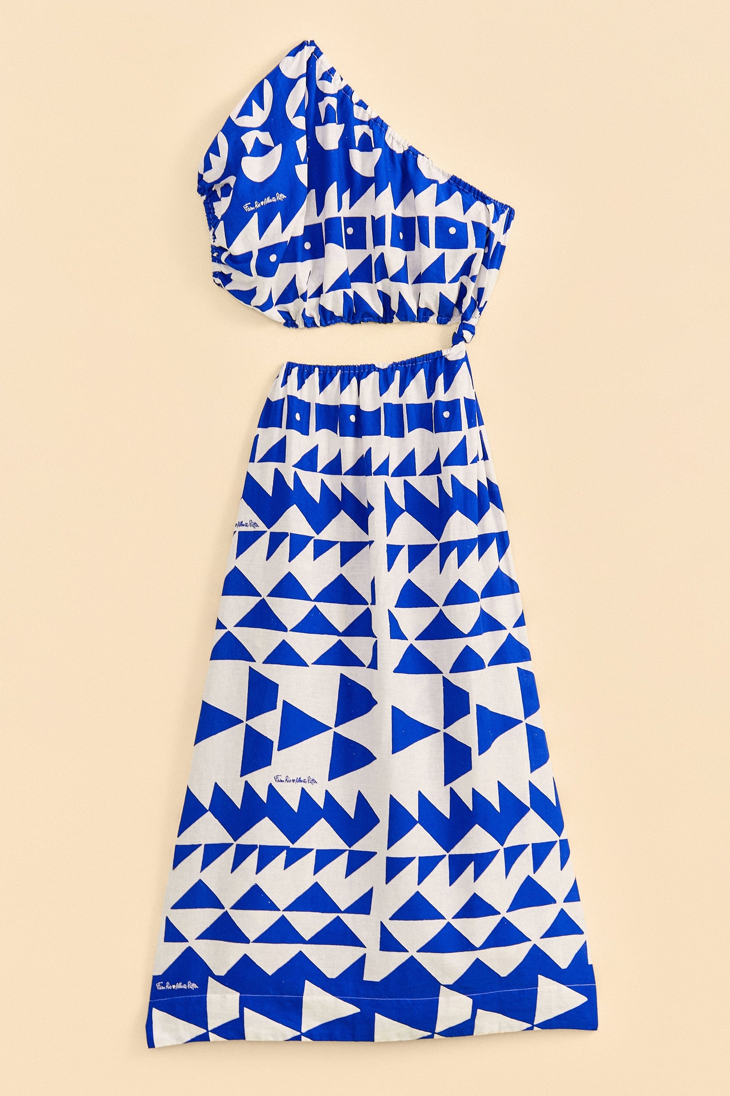 Off-White Pitta Tiles One-Shoulder Maxi Dress