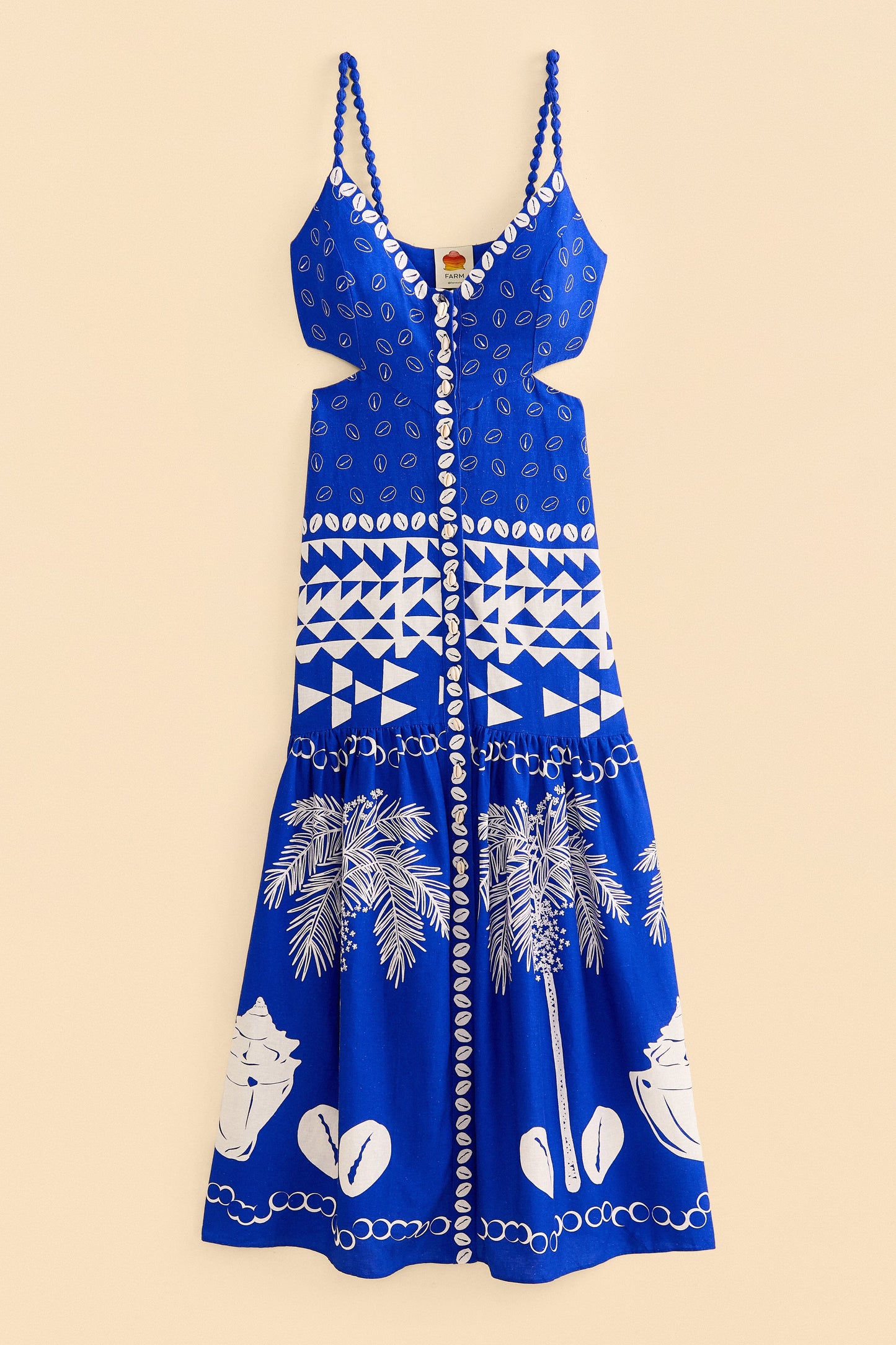 Blue Mixed Ondina Midi Dress