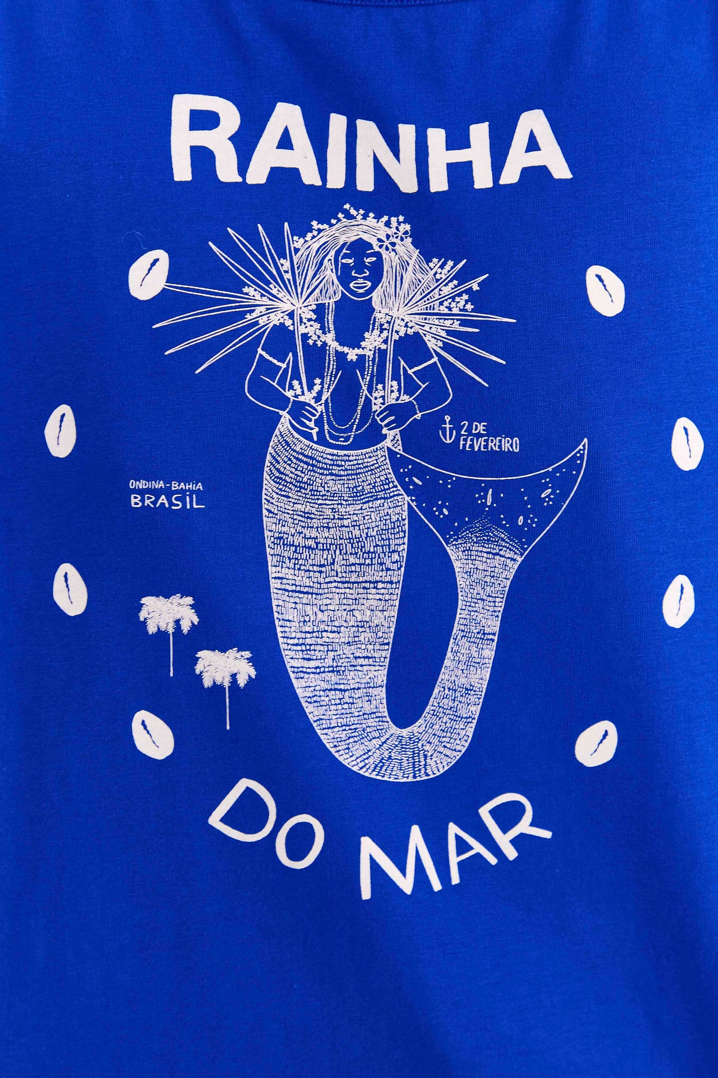 Blue Rainha Do Mar Organic Cotton T-Shirt
