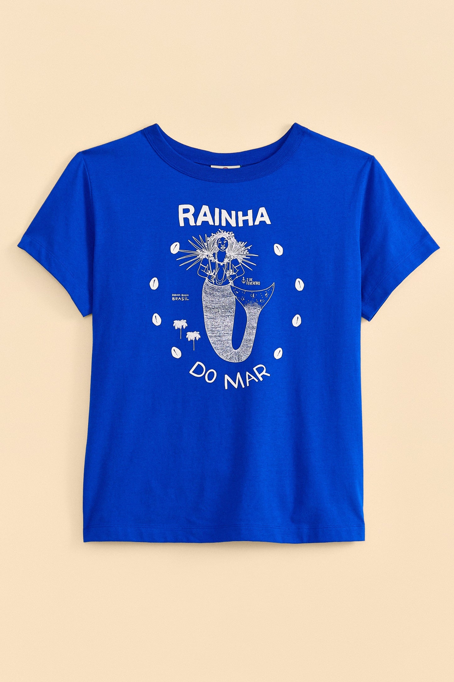 Blue Rainha Do Mar Organic Cotton T-Shirt