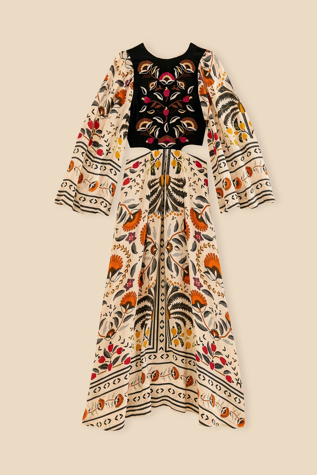 Sand Palms Paradise Embroidered Cut Out Midi Dress