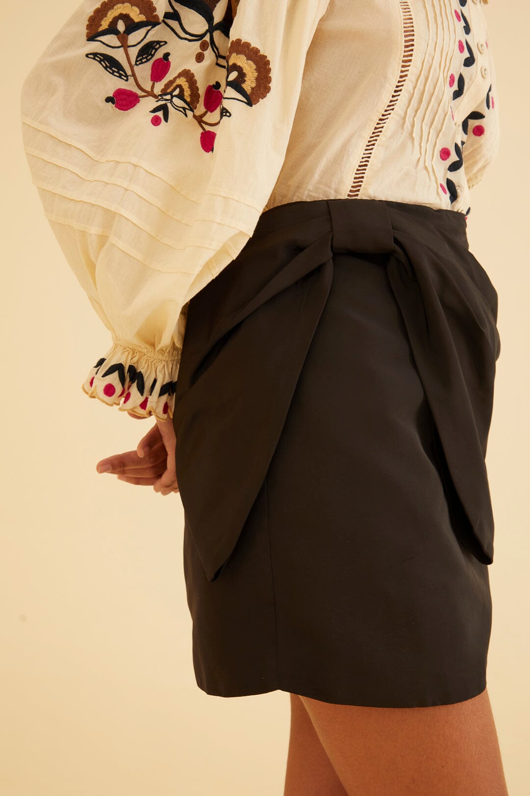 Black Taffeta Mini Skirt