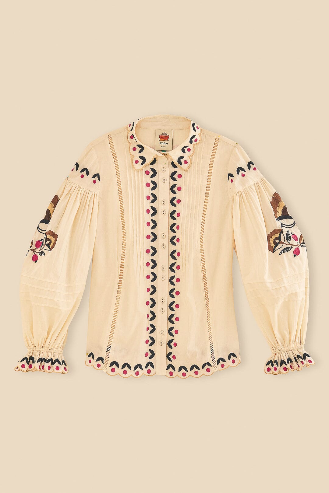 Sand Palms Paradise Embroidered Blouse
