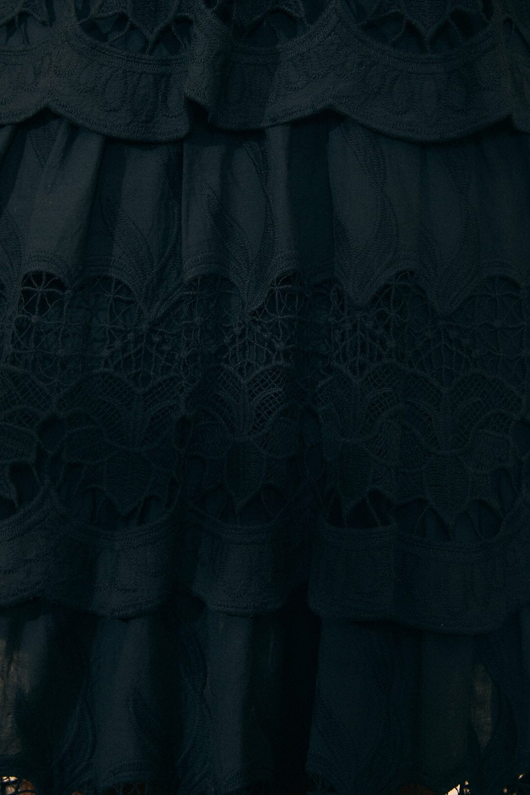 Black Richelieu Midi Dress
