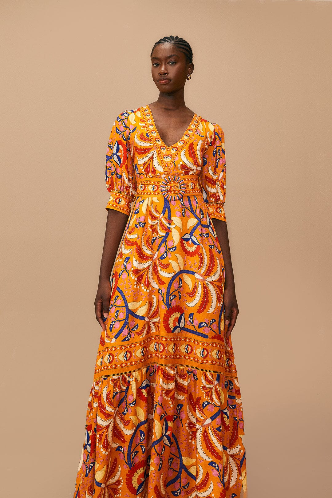 Yellow long sleeve maxi dress Clearance