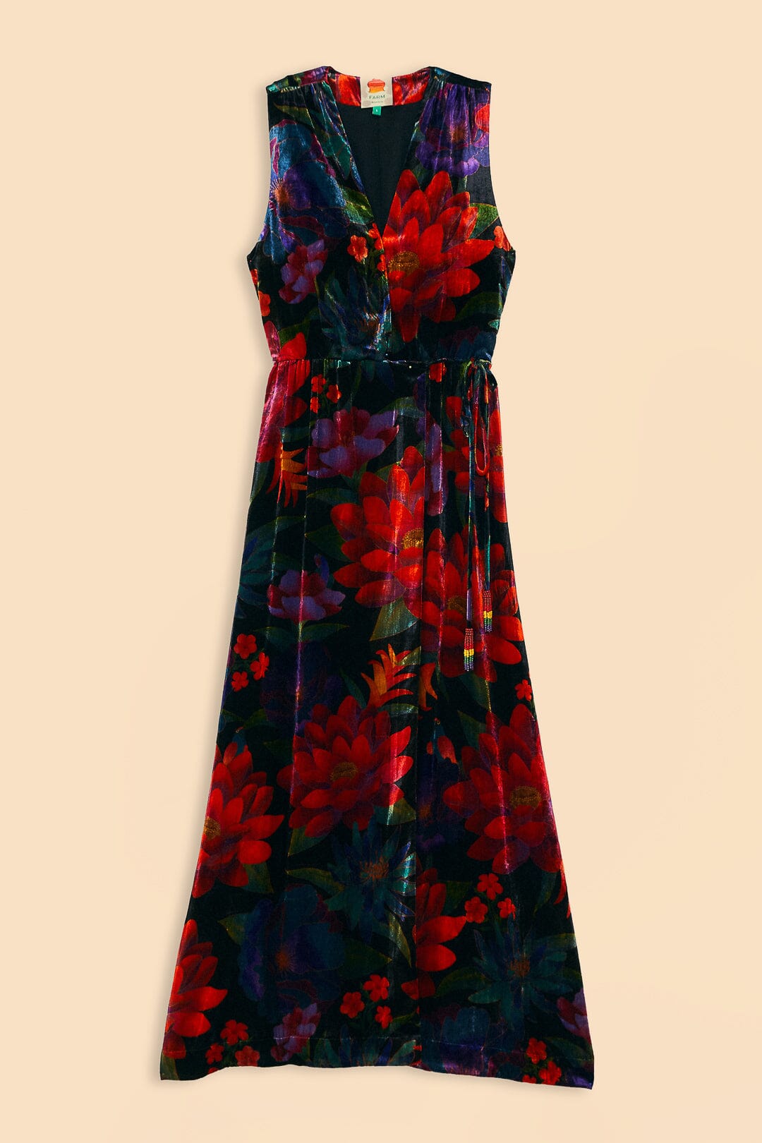Black Flower Season Maxi Wrap Dress