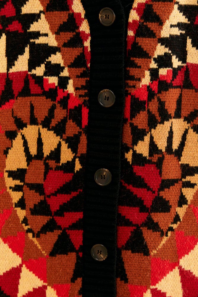 Black Heart Deco Maxi Knit Cardigan