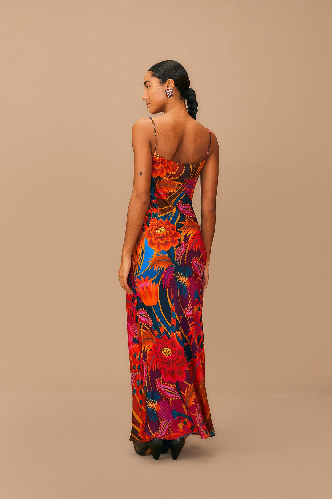 Vintage Wave Multicolor Lenzing™ Ecovero™ Viscose Maxi Dress