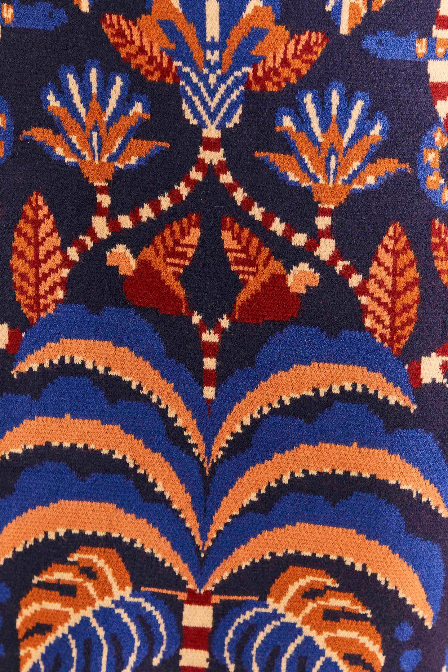 Blue Nature Beauty Scarf Knit Midi Skirt