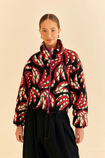 Buy Farm Rio Mixed Scarves Reversible Puffer Jacket - Patch Scarf At 50%  Off