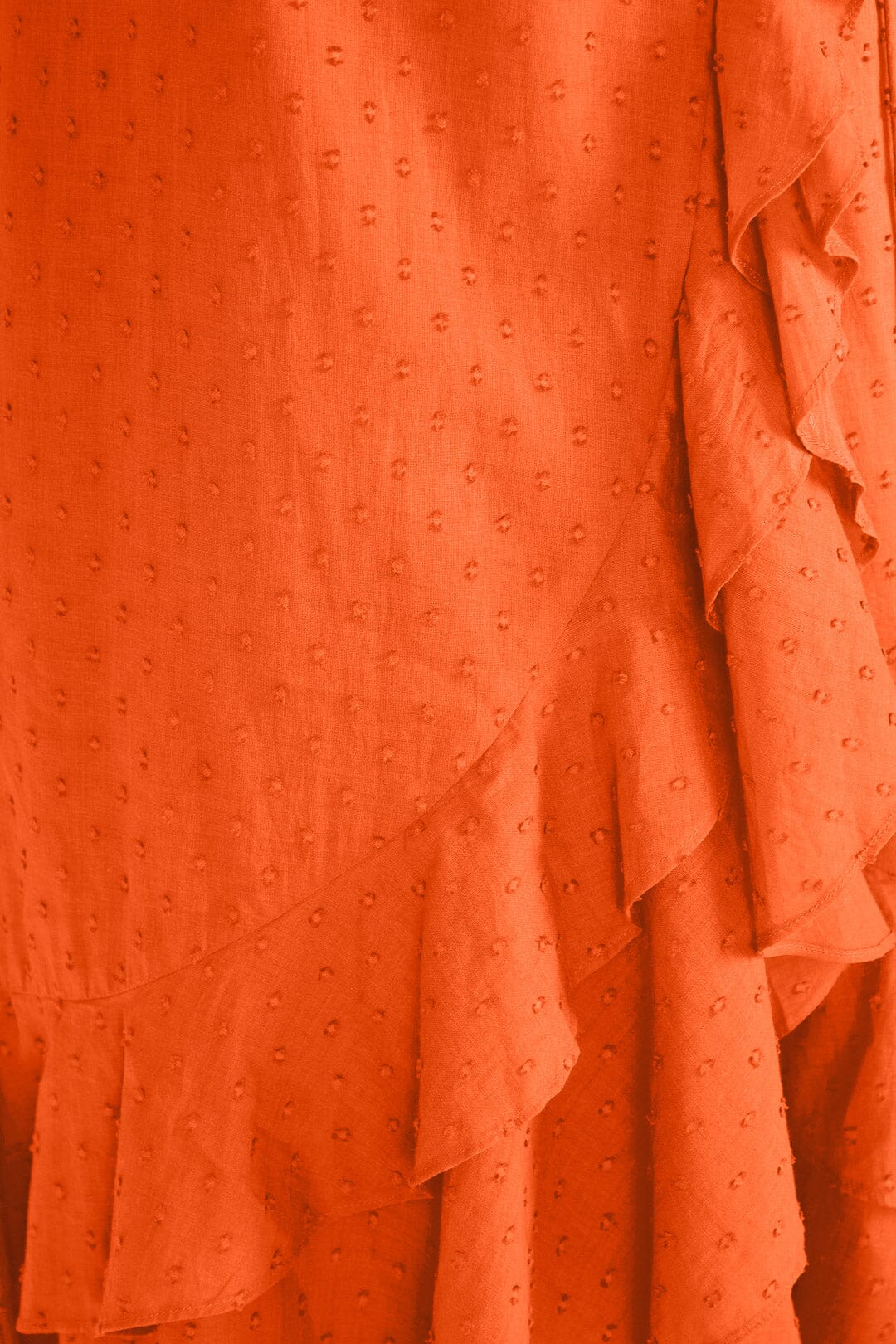 Orange Ruffles Midi Dress