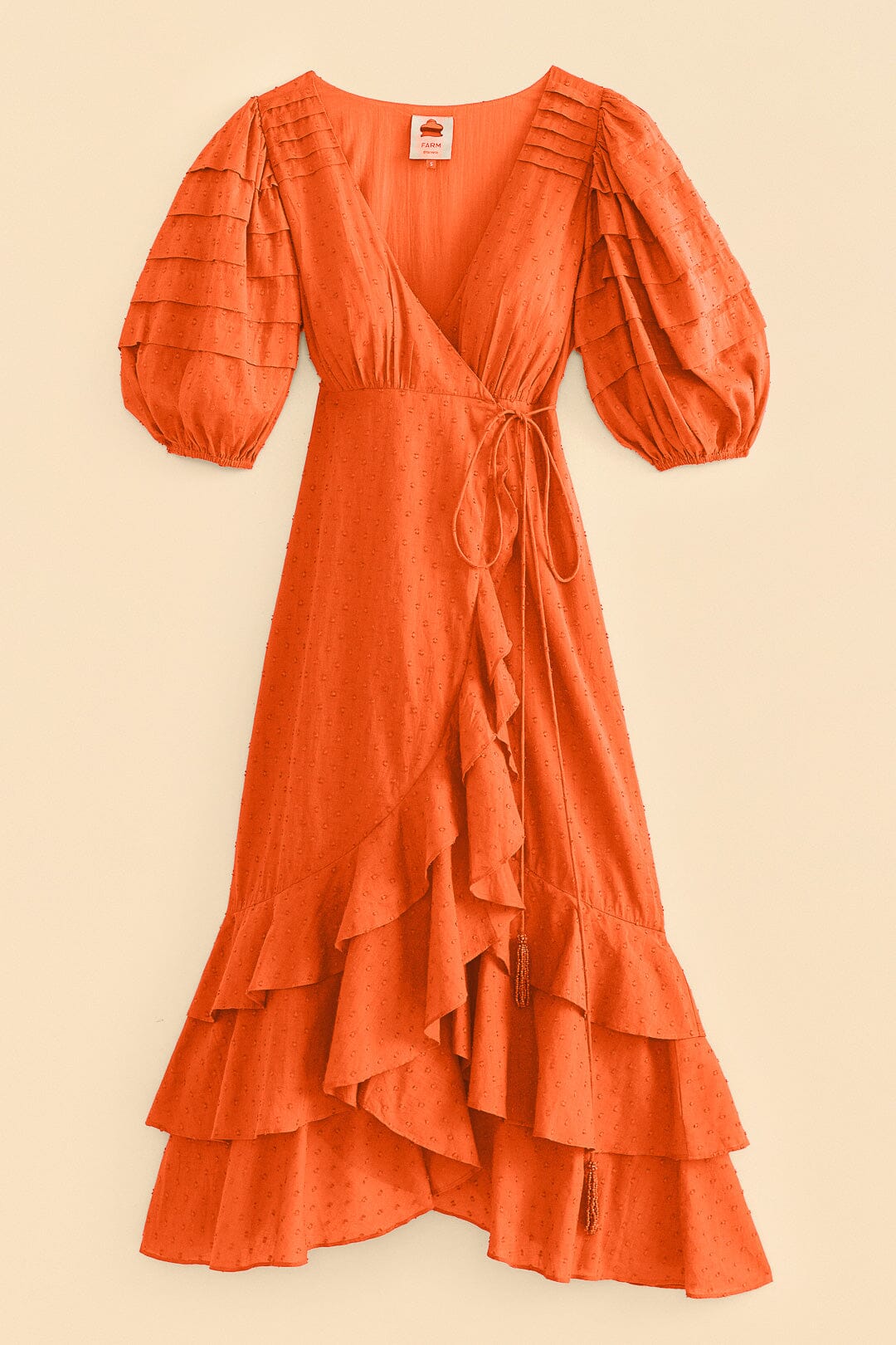 Orange Ruffles Midi Dress