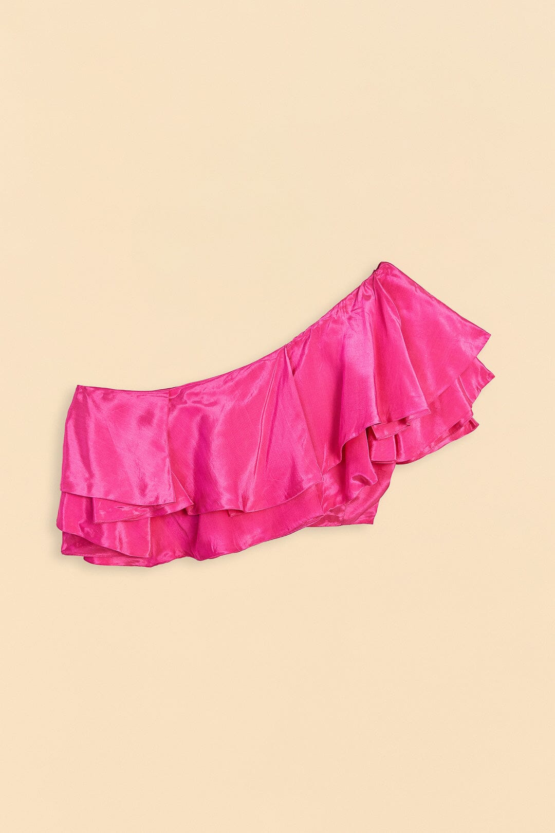 Dark Pink Marocaine Ruffle Top
