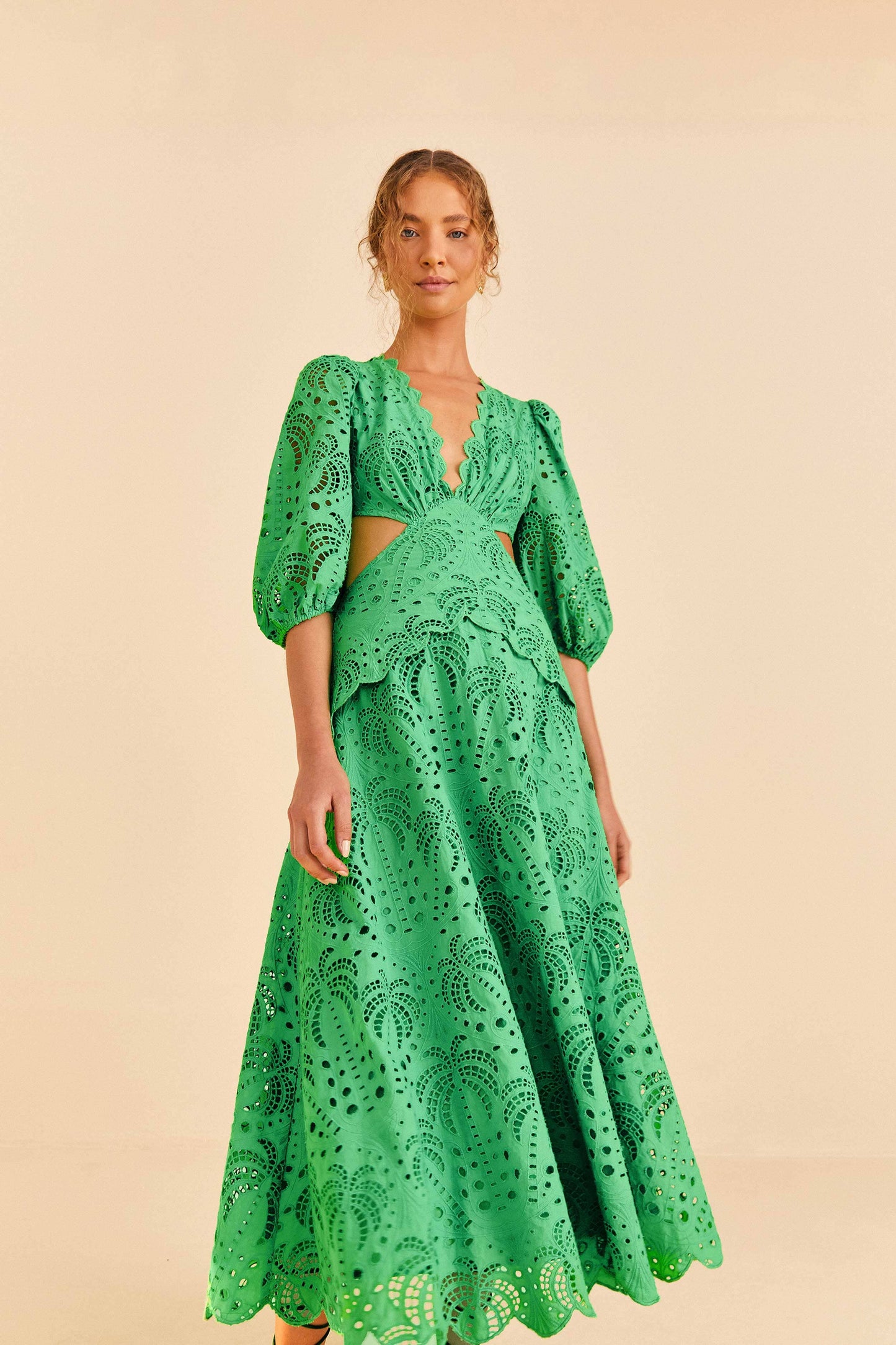 Green Richelieu Midi Dress