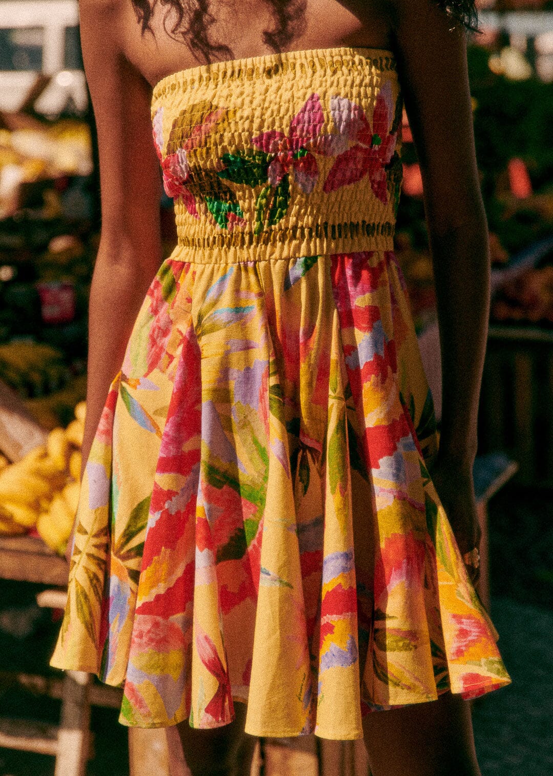 Summer Forest Yellow Olinda Short Dress
