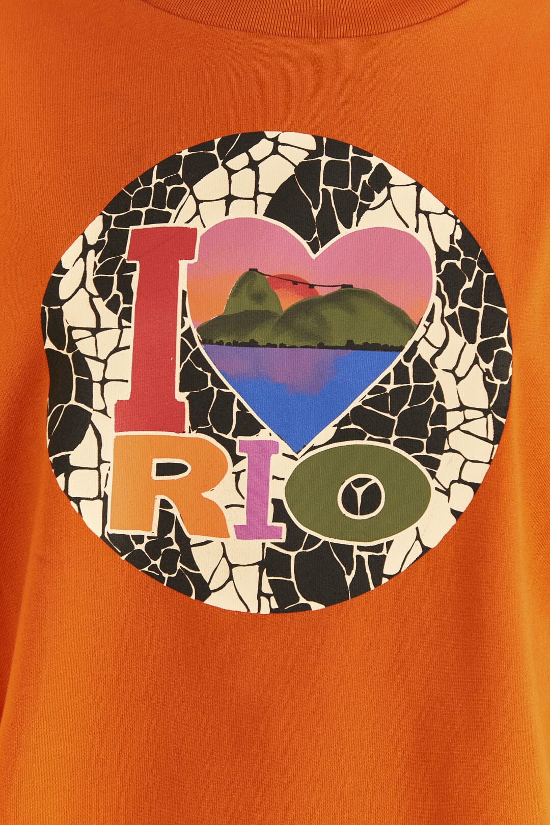 Orange I Love Rio Pleat Shirt