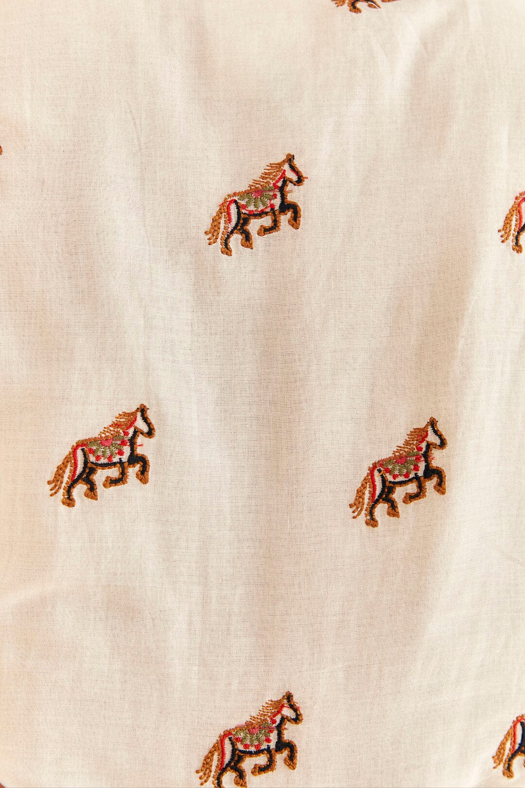 Off-White Embroidered Horses Midi Dress