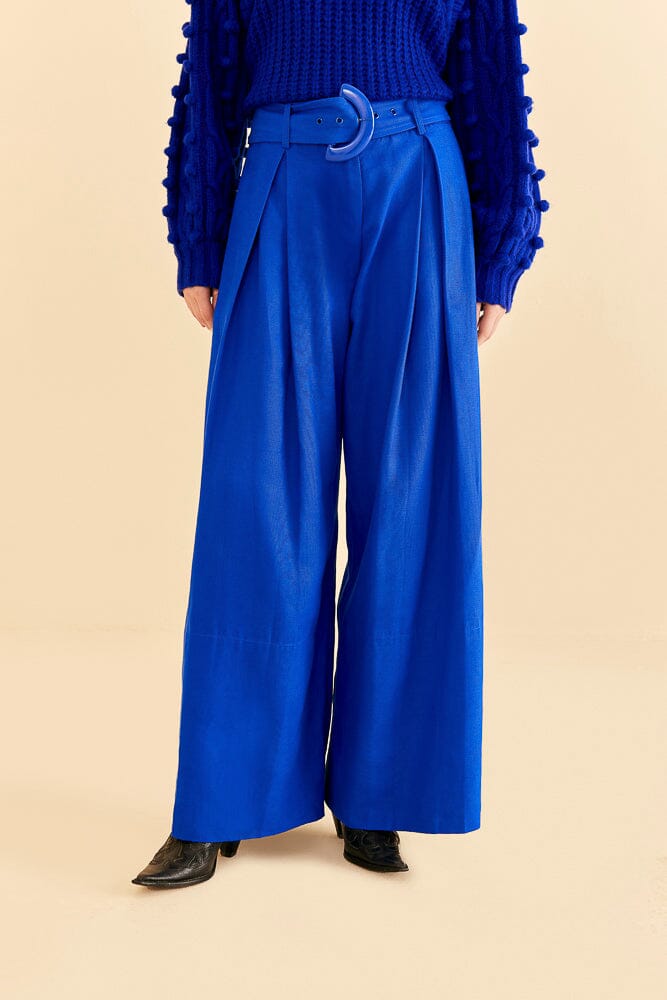 Bright Blue Tailored Pants