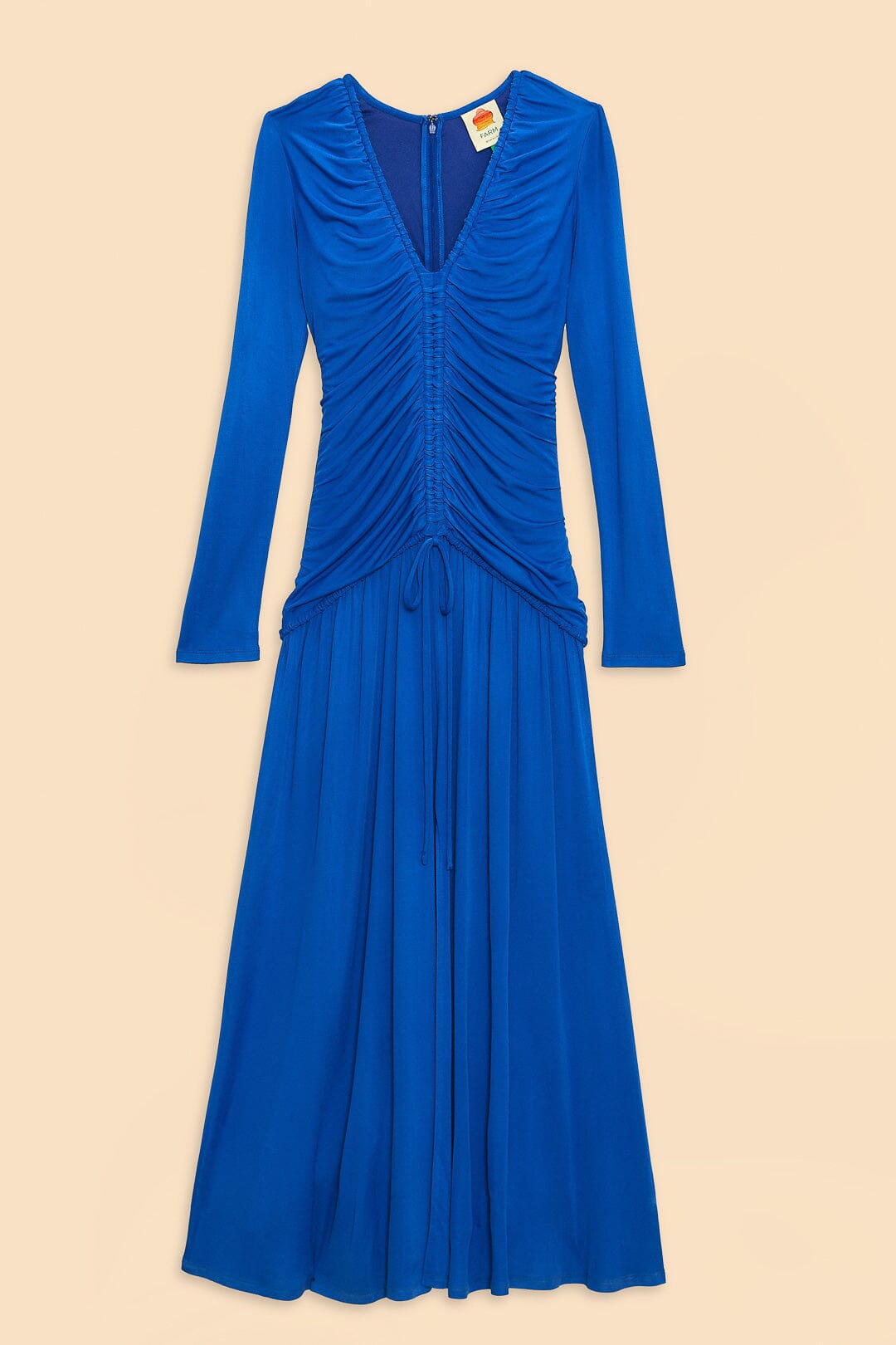 Bright Blue Long Sleeve Midi Dress