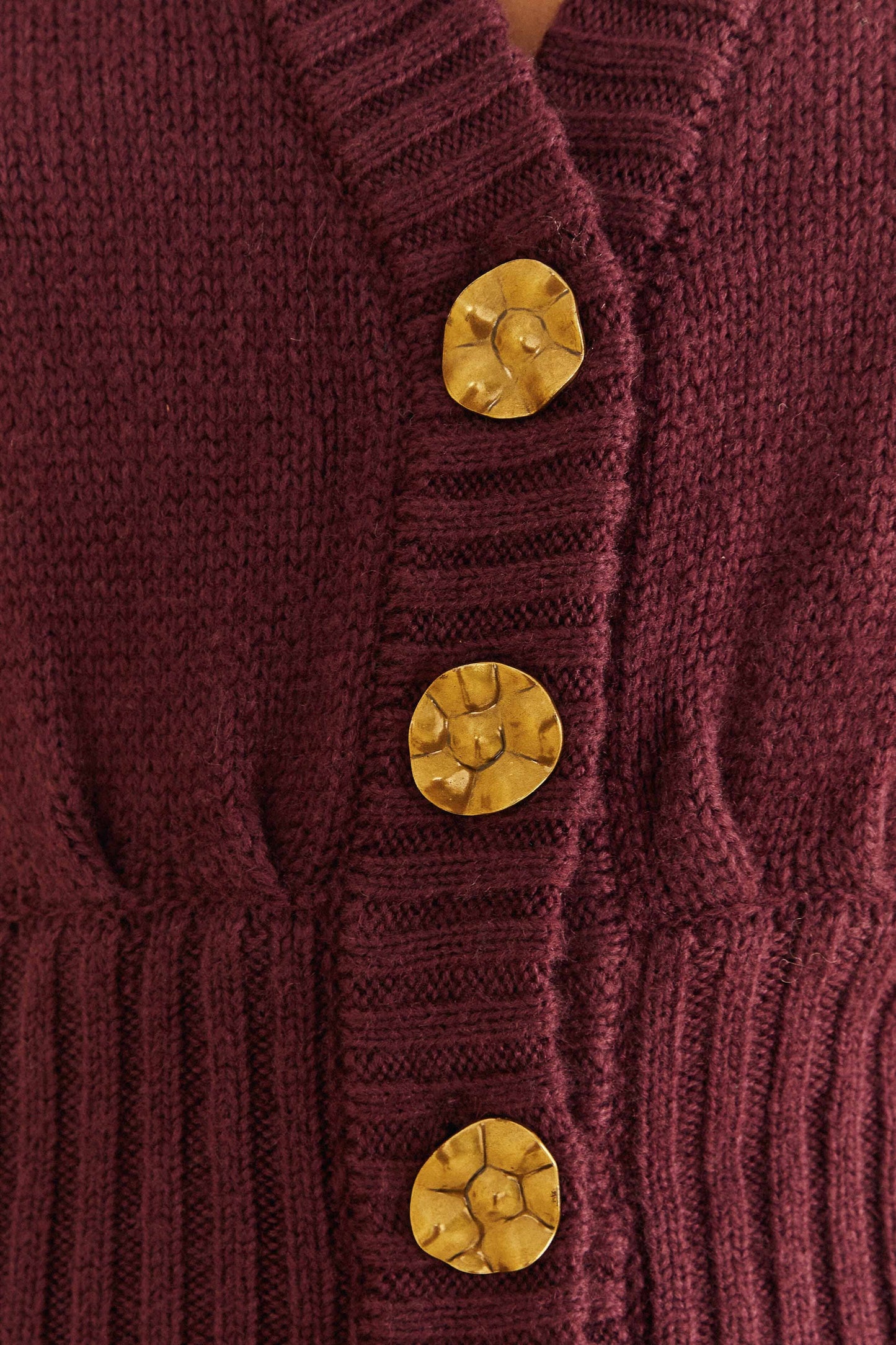 Burgundy Bubble Knit Cardigan