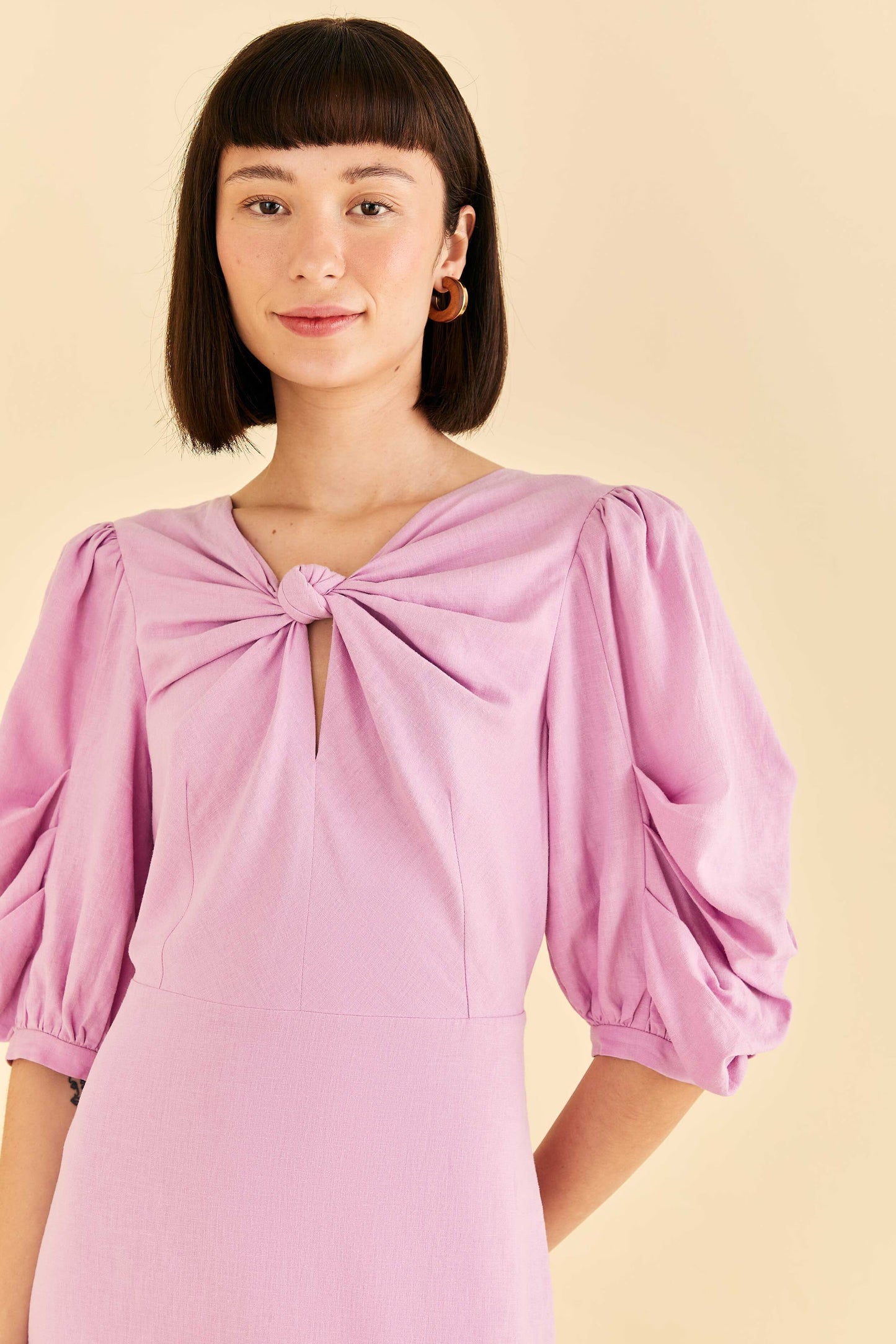 Lilac Short Sleeve Mini Dress