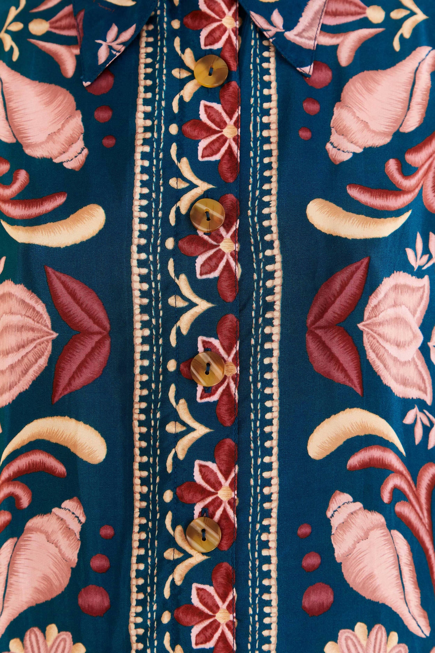 Teal Seashell Tapestry Shirt