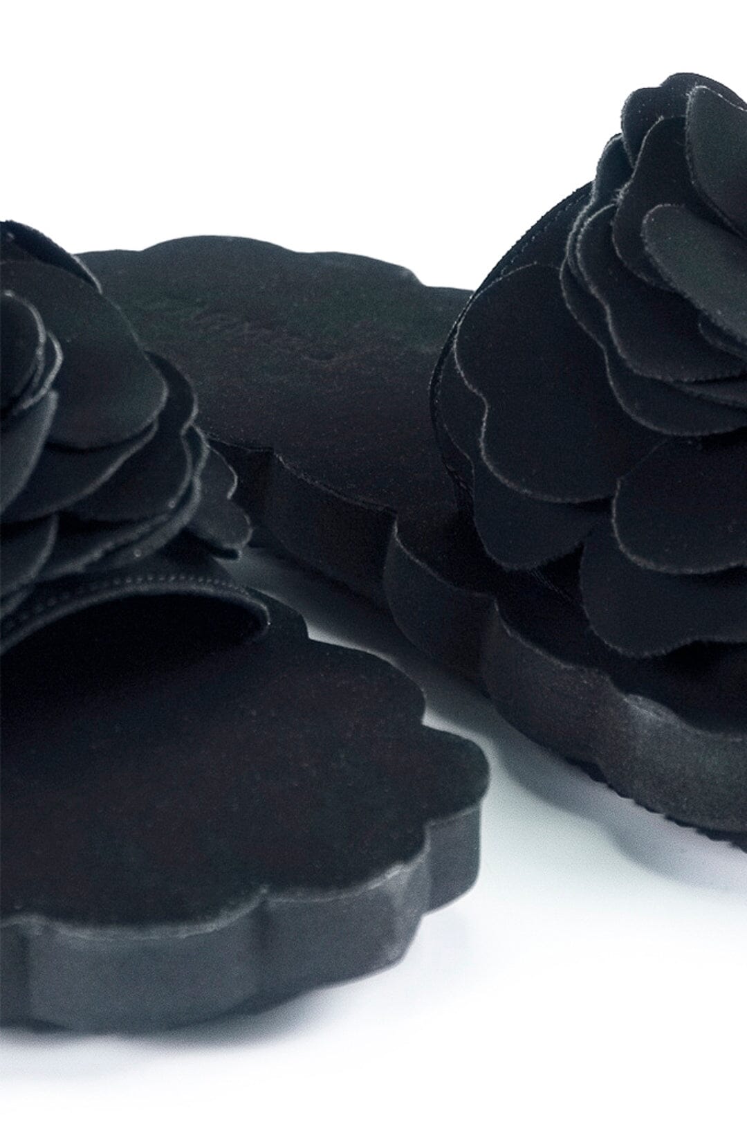Black Flower Cloud Slide Sandal