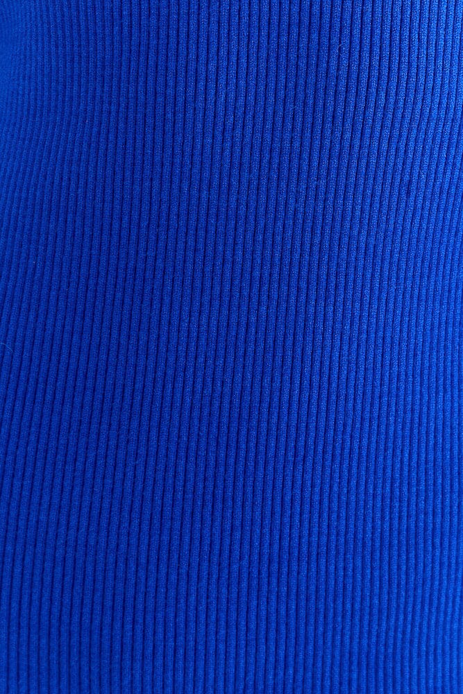 Blue Heart Neckline Knit Dress