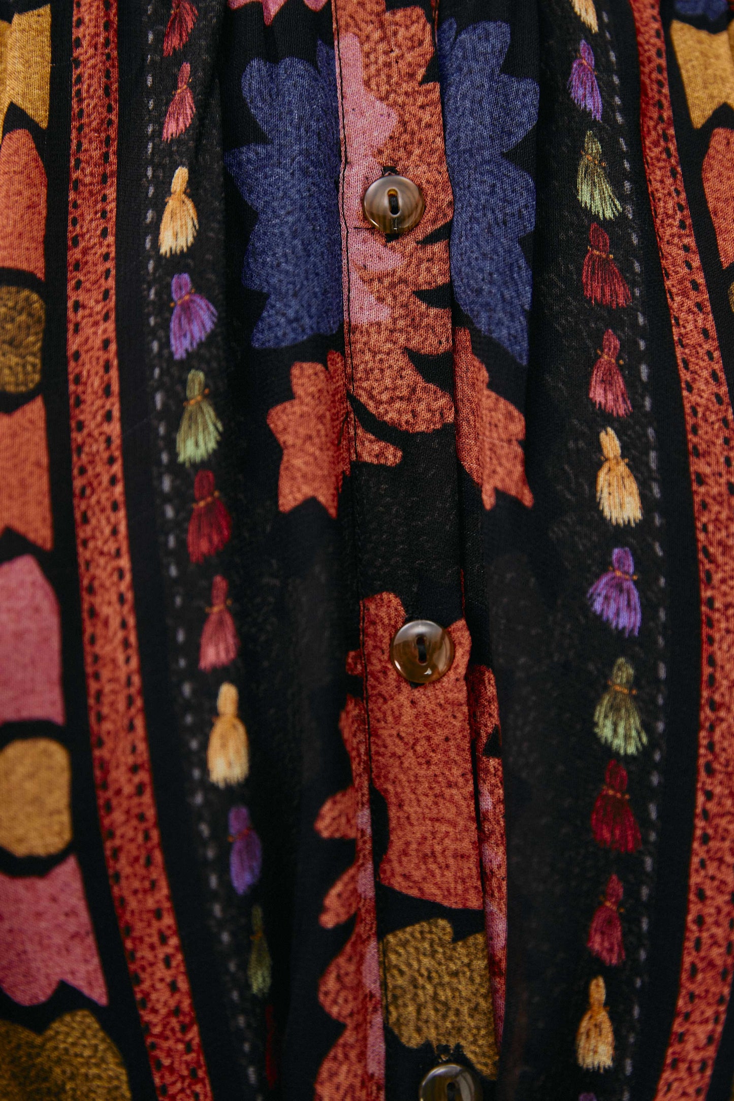 Black Flowers Tapestry Mini Dress