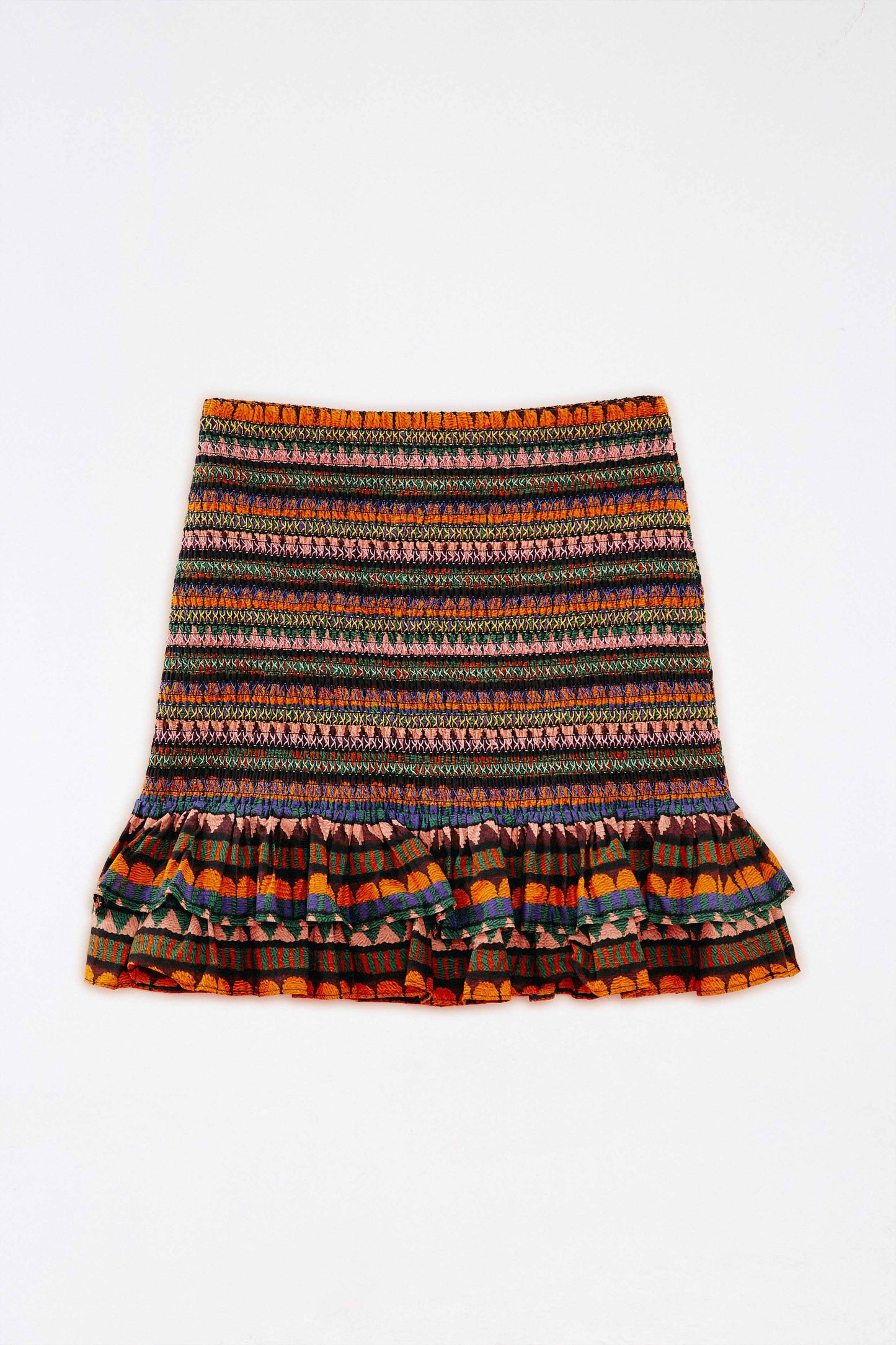 Graphic Toucans Stripes Mini Skirt