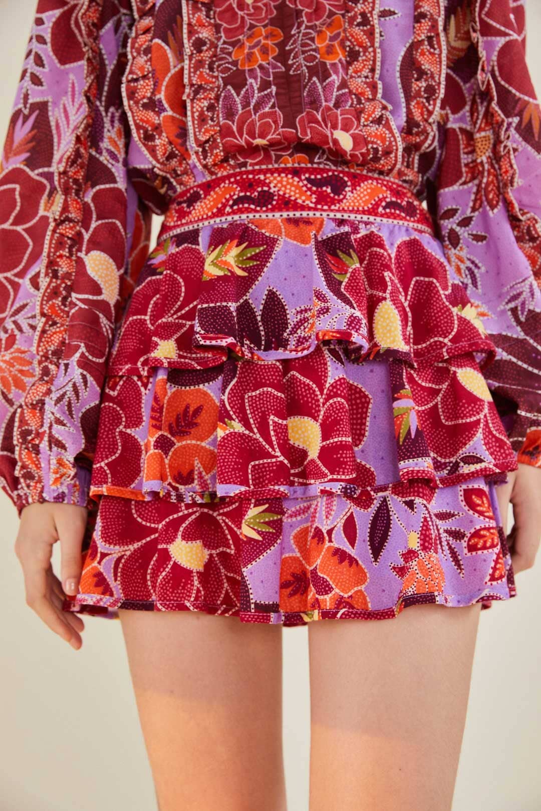 Sweet Floral Layered Mini Skirt