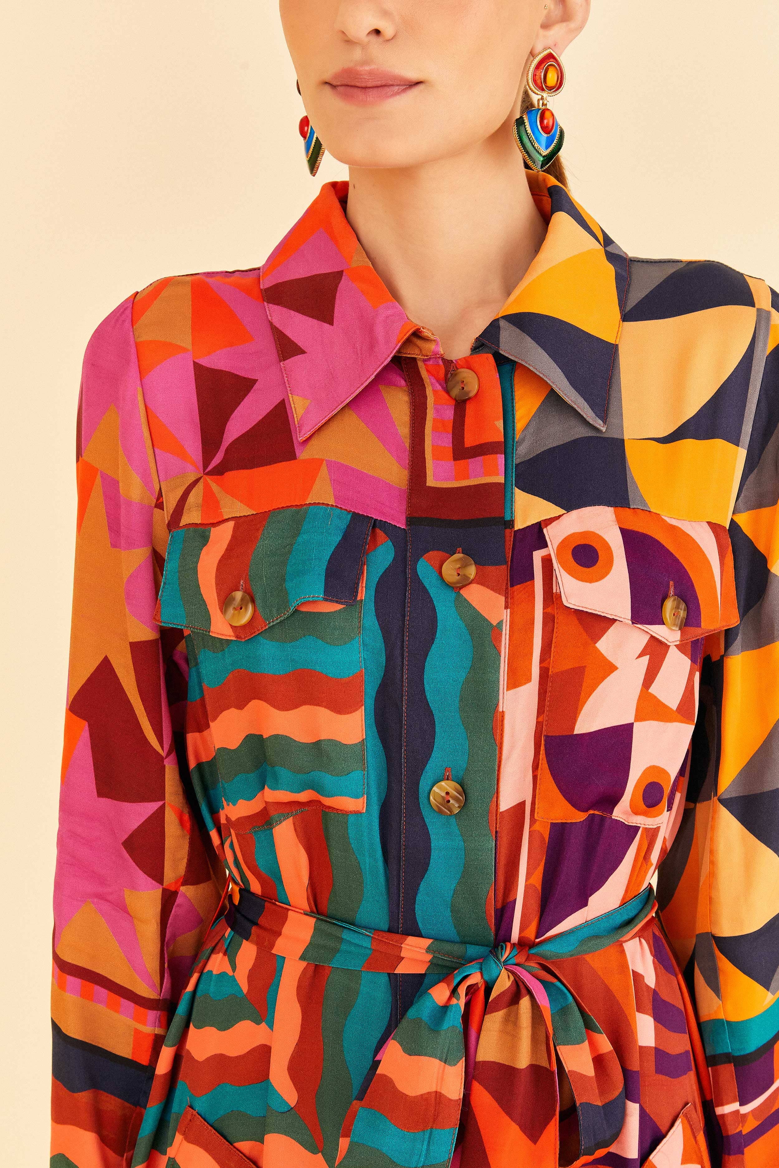 Graphic Scarves Shirtdress