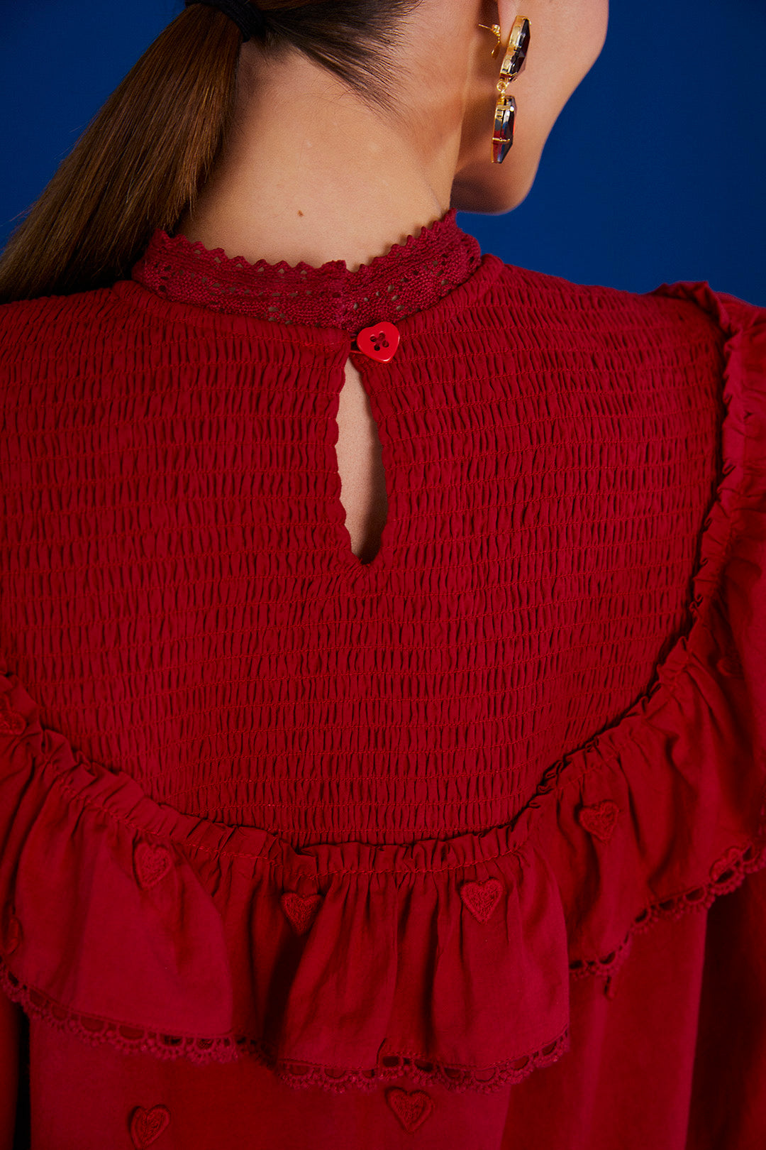 Red 3D Hearts Blouse