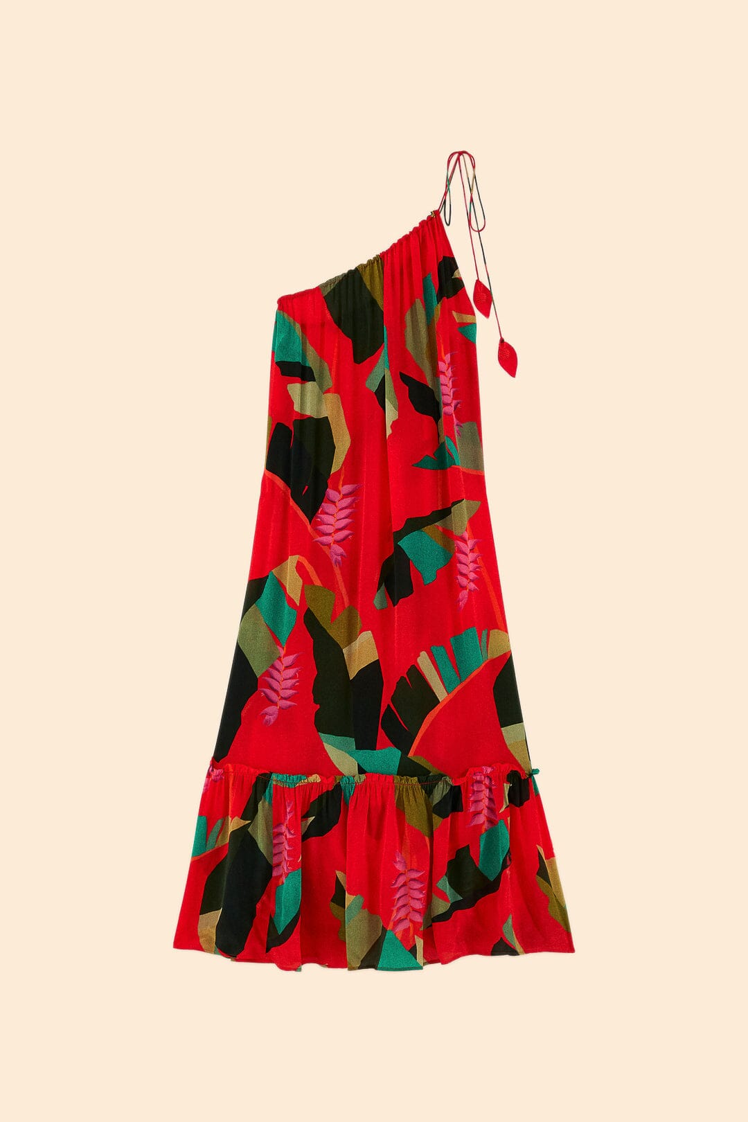 Red Heliconia Maxi Dress